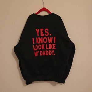 Black Sweatshirt with Hot Pink Text